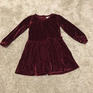Toddler velvet Christmas dress burgundy 3t